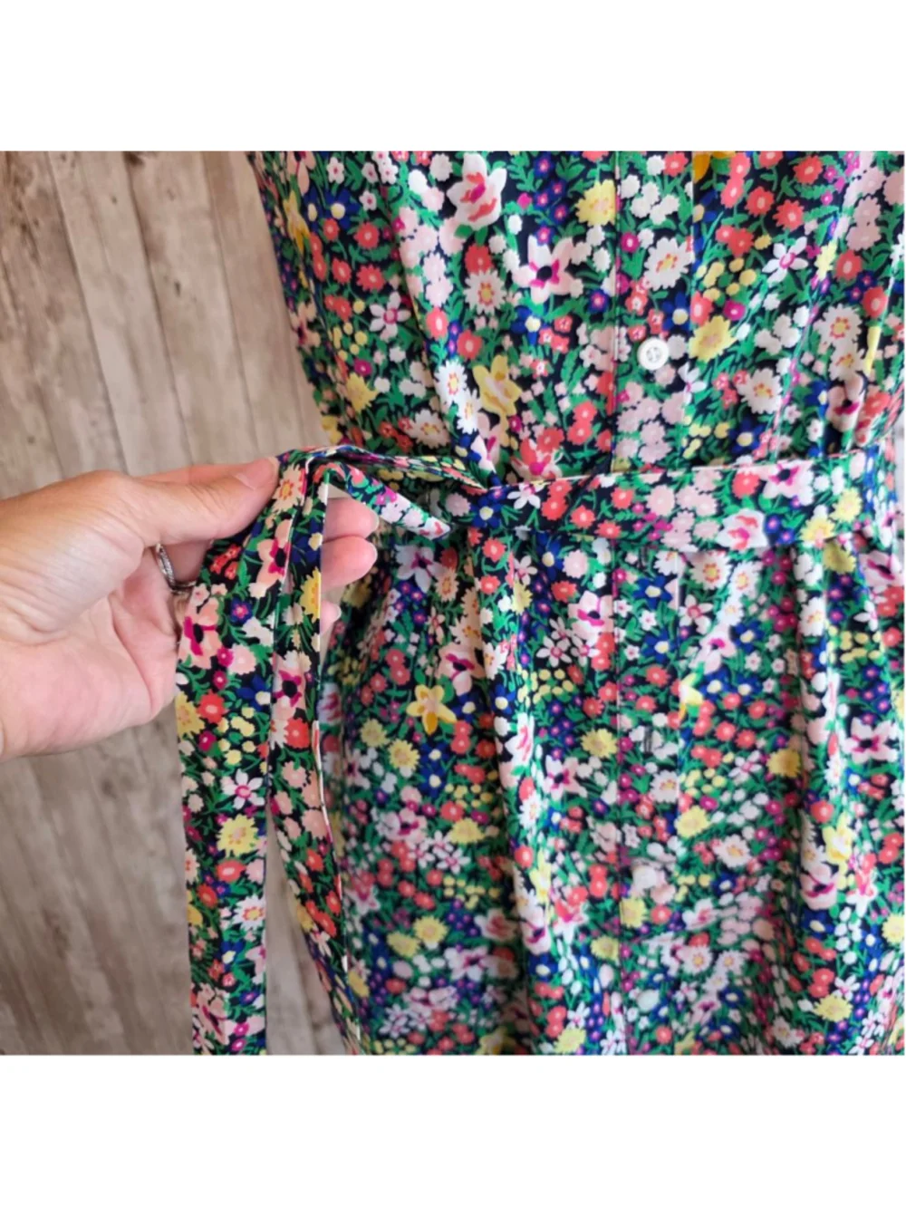 Tommy Hilfiger Floral Sleeveless Dress Size M Green Blue NWOT
